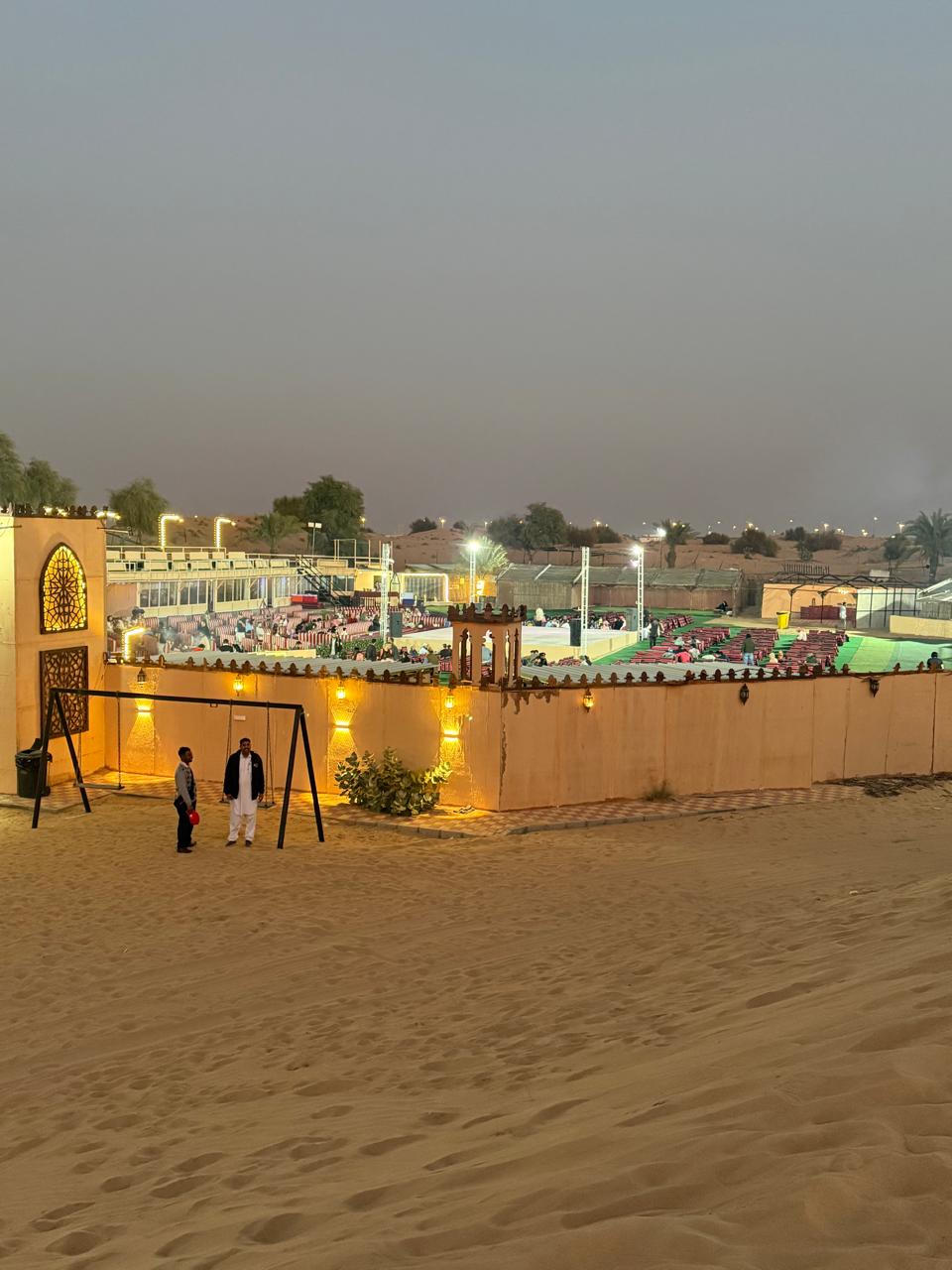 Desert camp at night