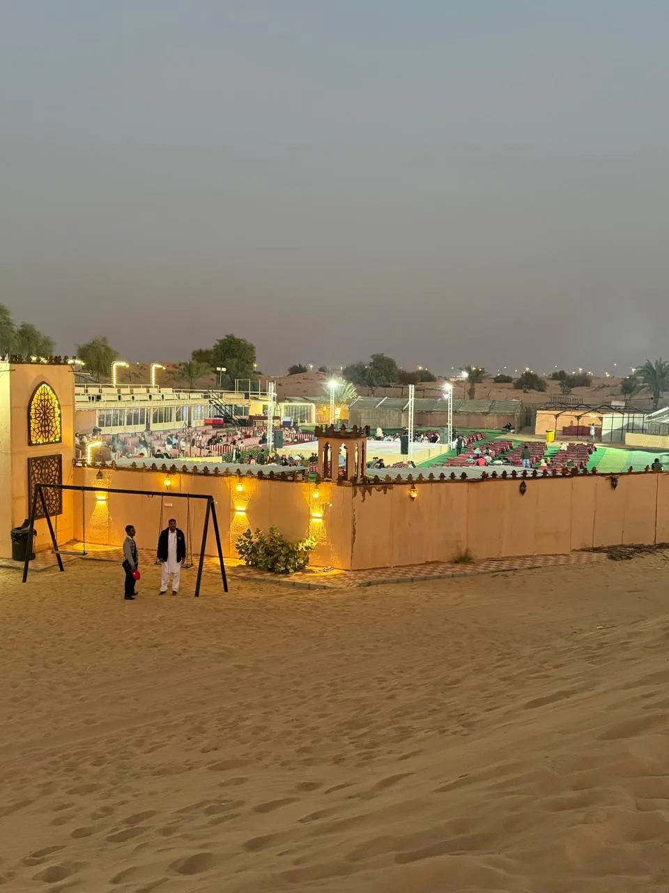 Desert camp at night